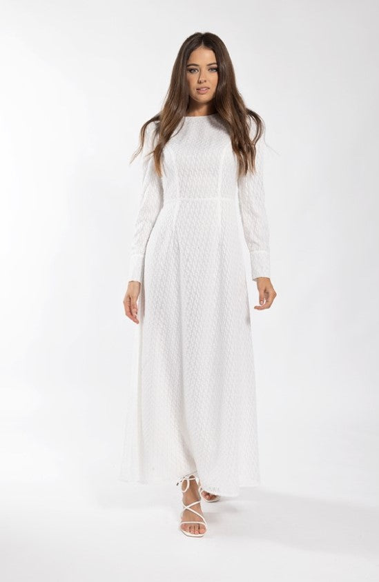 SOIE ZIG ZAG TEXTURE MAXI DRESS