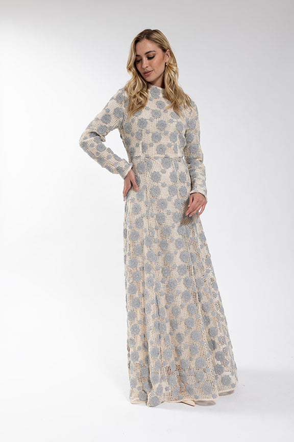 SOIE Floral Crochet Gown