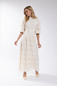 SOIE Embroidered Organza Gown