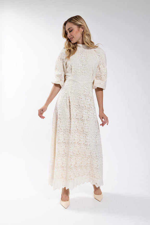 SOIE Embroidered Organza Gown