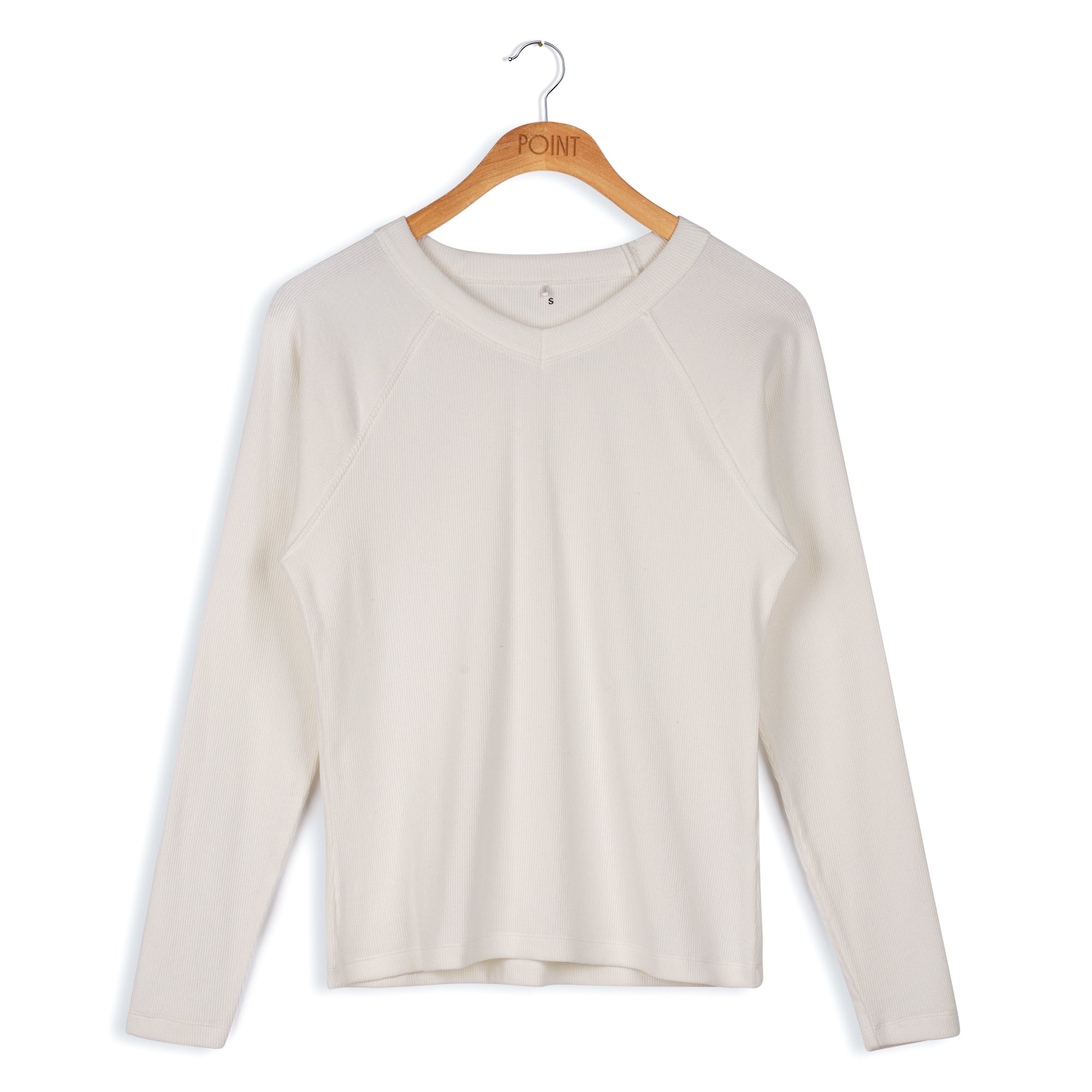 POINT L/S RAGLAN V-NECK TOP