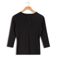 POINT 3/4 SLEEVE V-NECK TOP