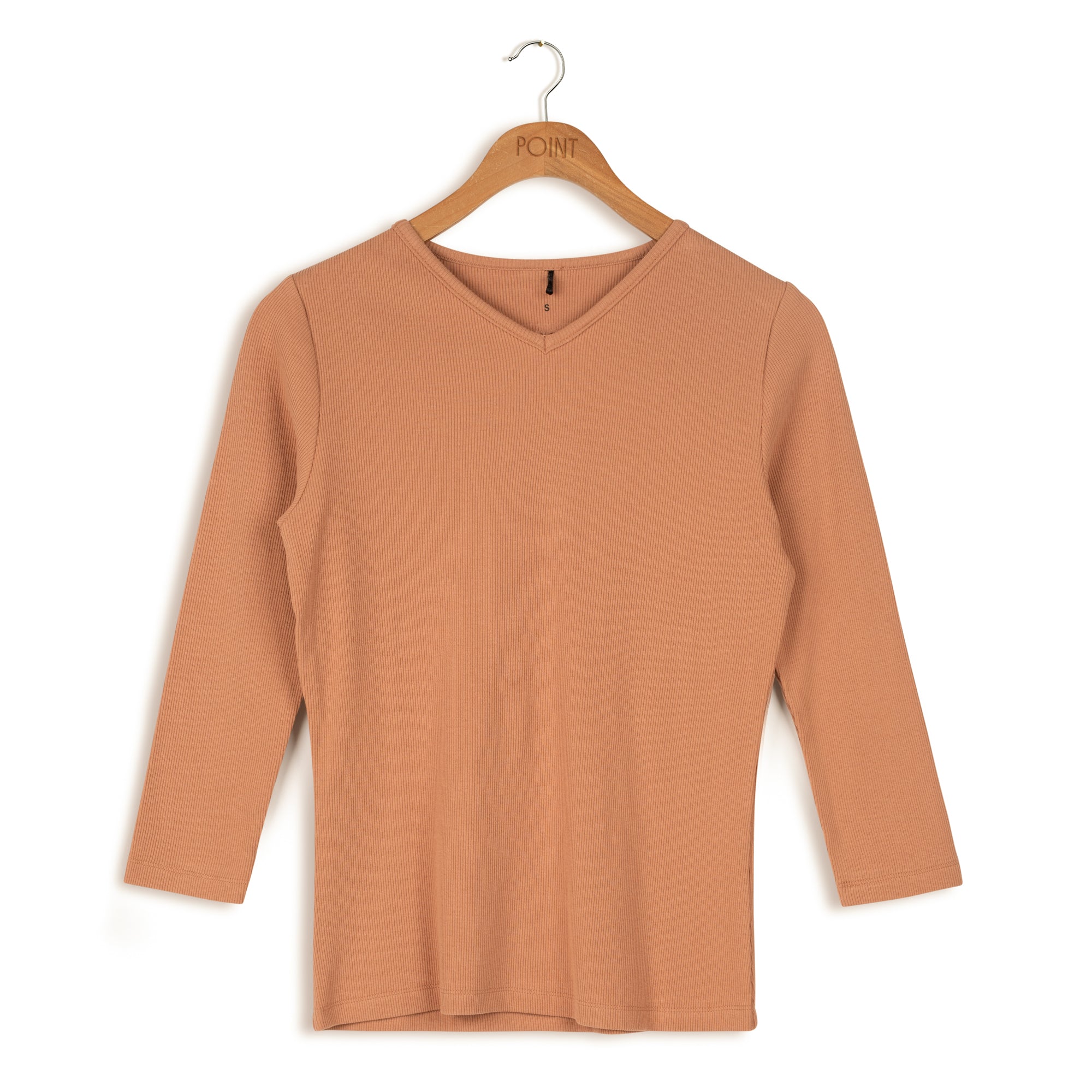 POINT 3/4 SLEEVE V-NECK TOP