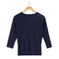 POINT 3/4 SLEEVE V-NECK TOP
