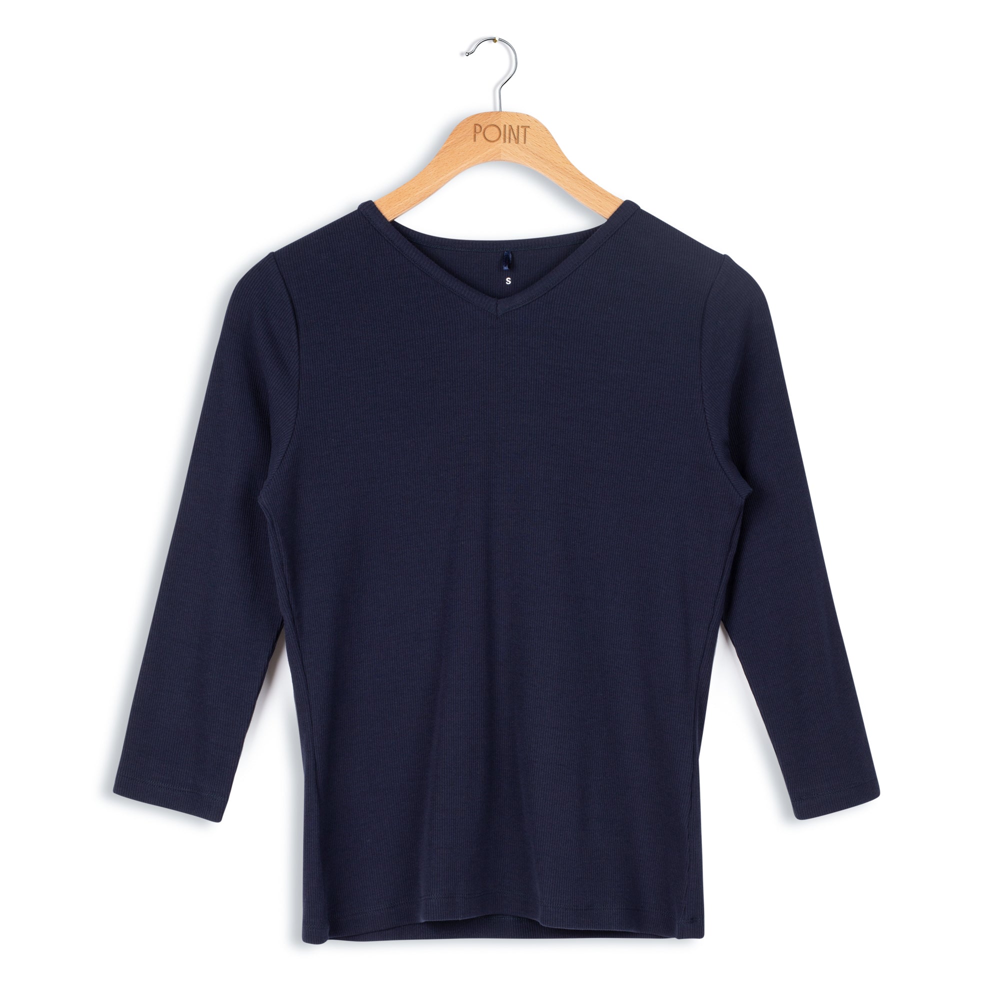 POINT 3/4 SLEEVE V-NECK TOP