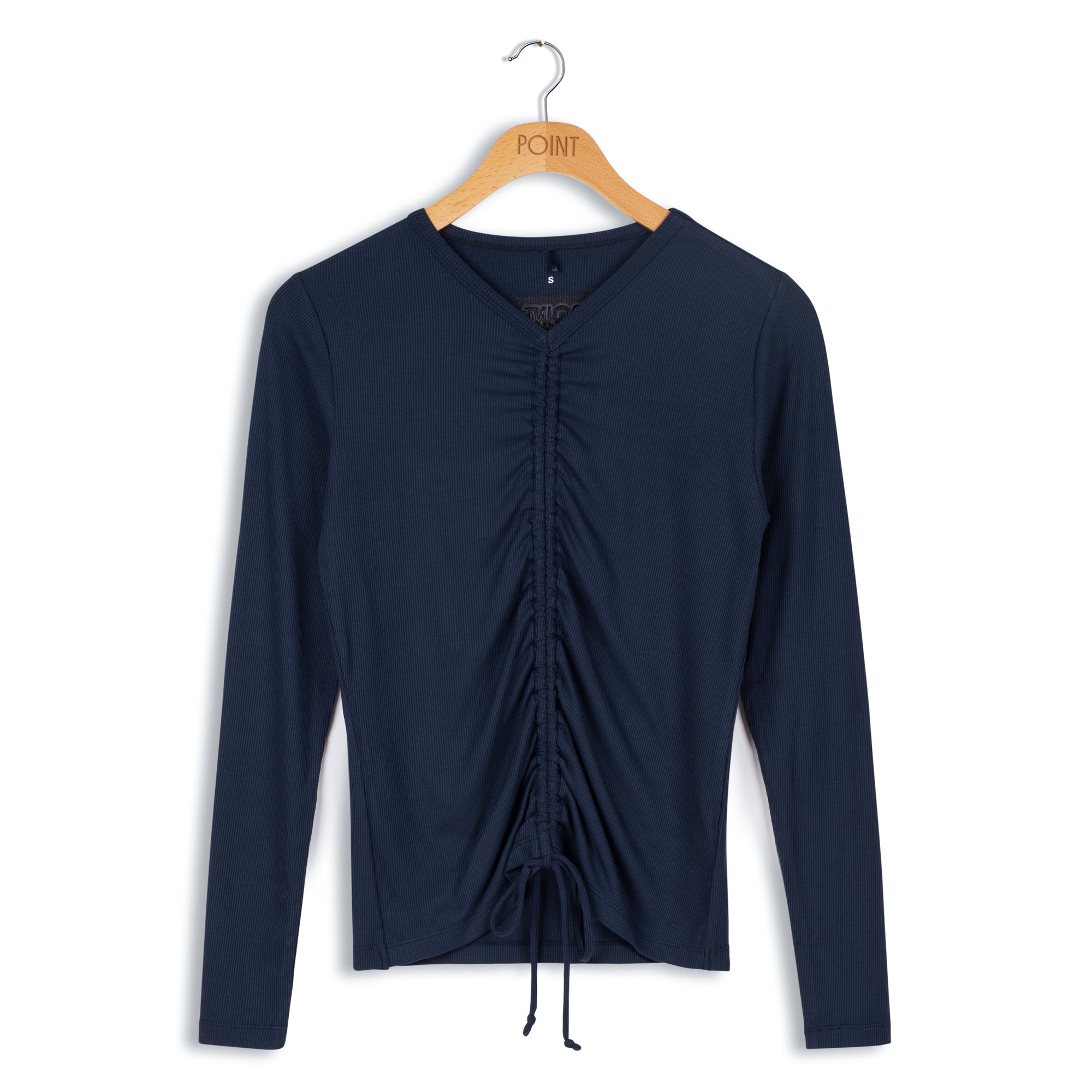 POINT L/S CROPPED RUCH TOP