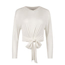 POINT L/S V-NECK WRAP TOP