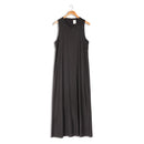 POINT A-LINE V-NECK LINEN DRESS