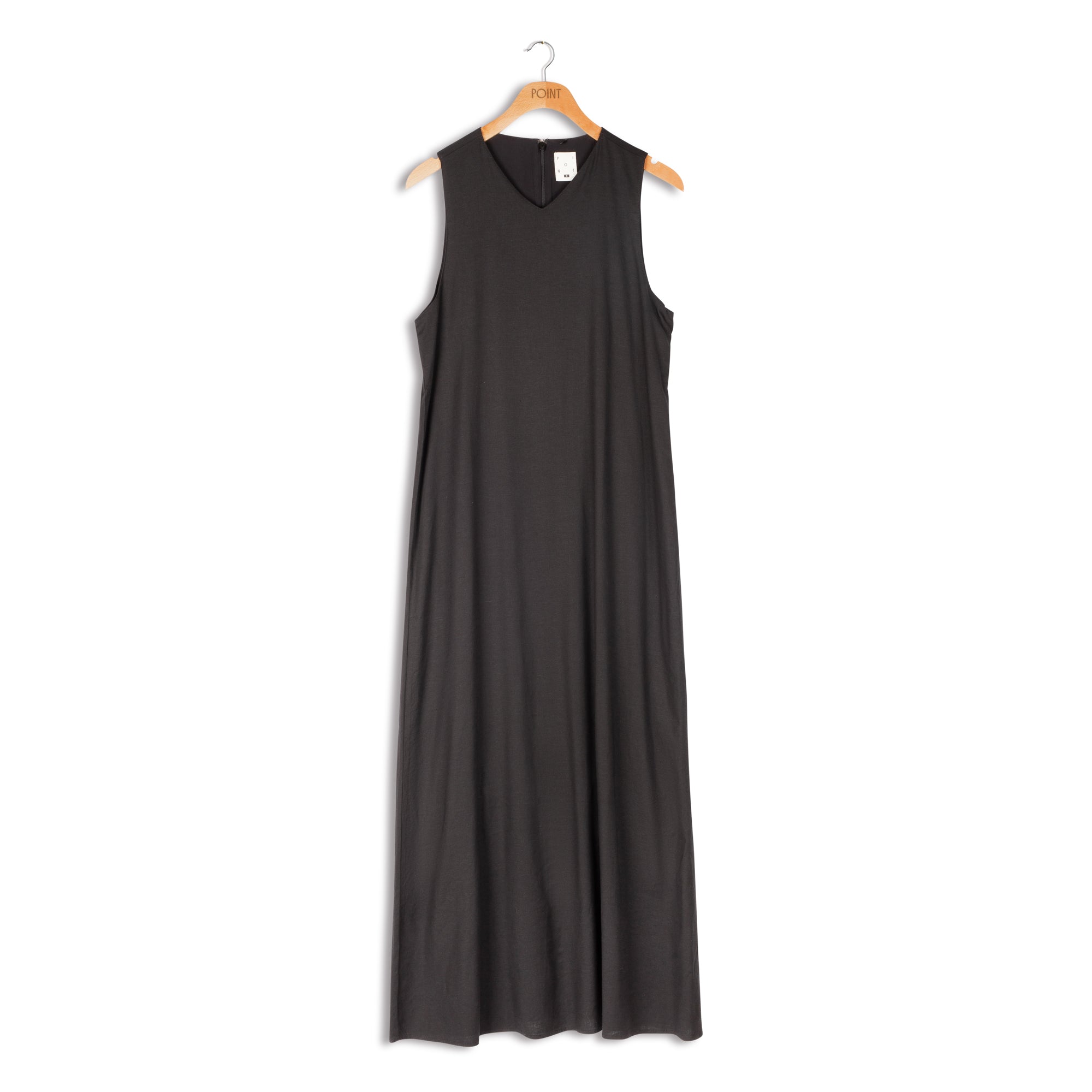 POINT A-LINE V-NECK LINEN DRESS