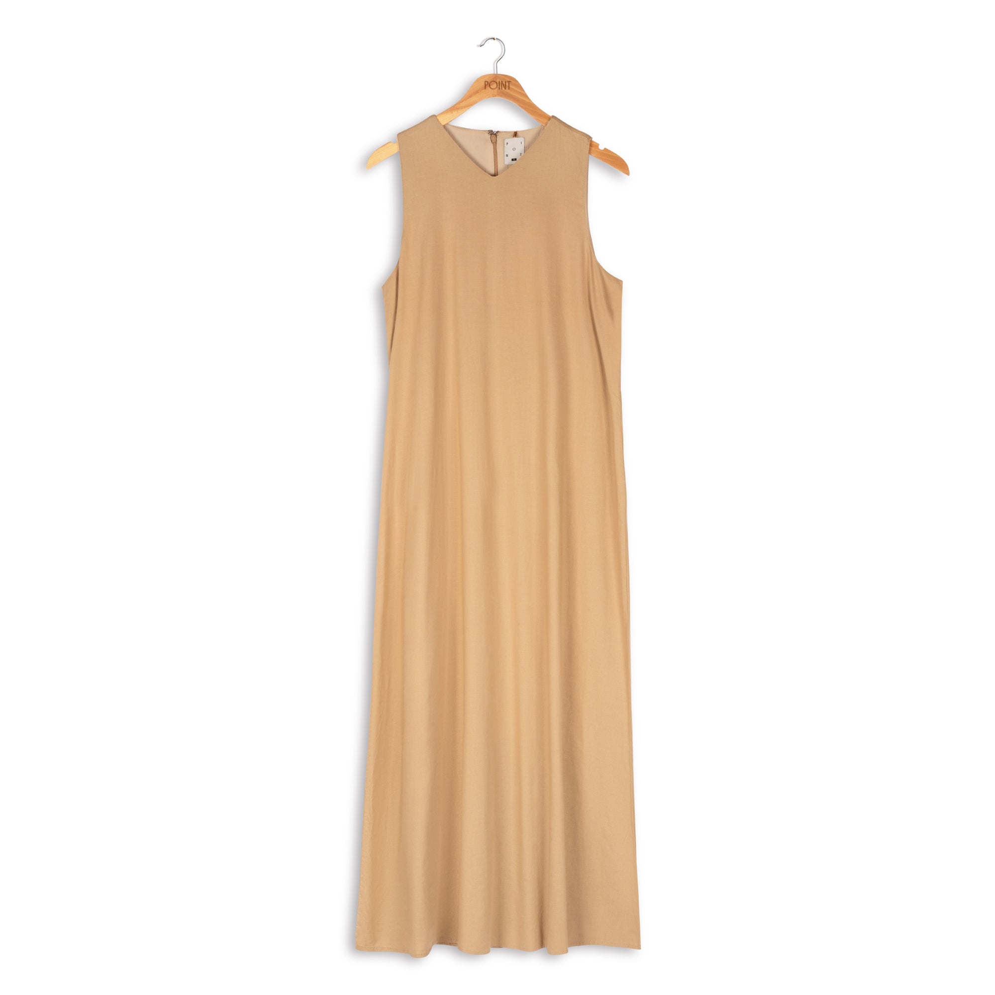 POINT A-LINE V-NECK LINEN DRESS