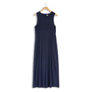 POINT A-LINE V-NECK LINEN DRESS