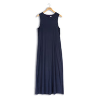 POINT A-LINE V-NECK LINEN DRESS