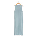 POINT A-LINE V-NECK LINEN DRESS