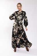 Soie Floral V-Neck Dress