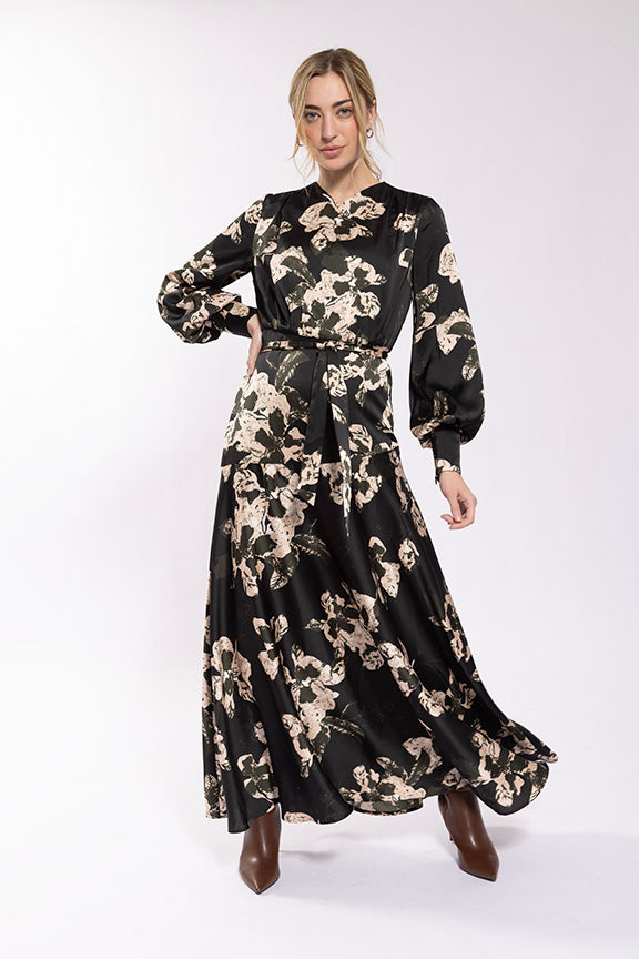 Soie Floral V-Neck Dress