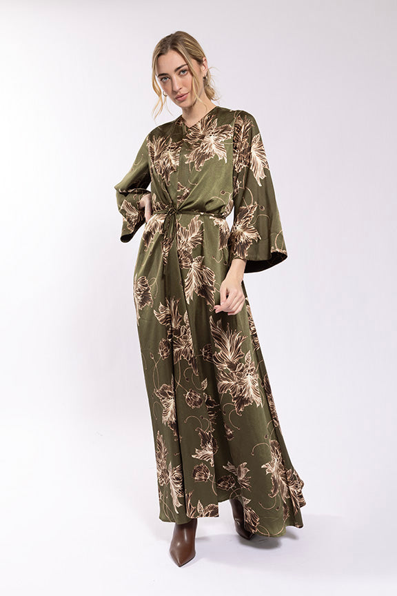Soie Floral Side Tie Dress