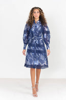 FRONT ROW EMBROIDERED FLORAL BELTED DRESS