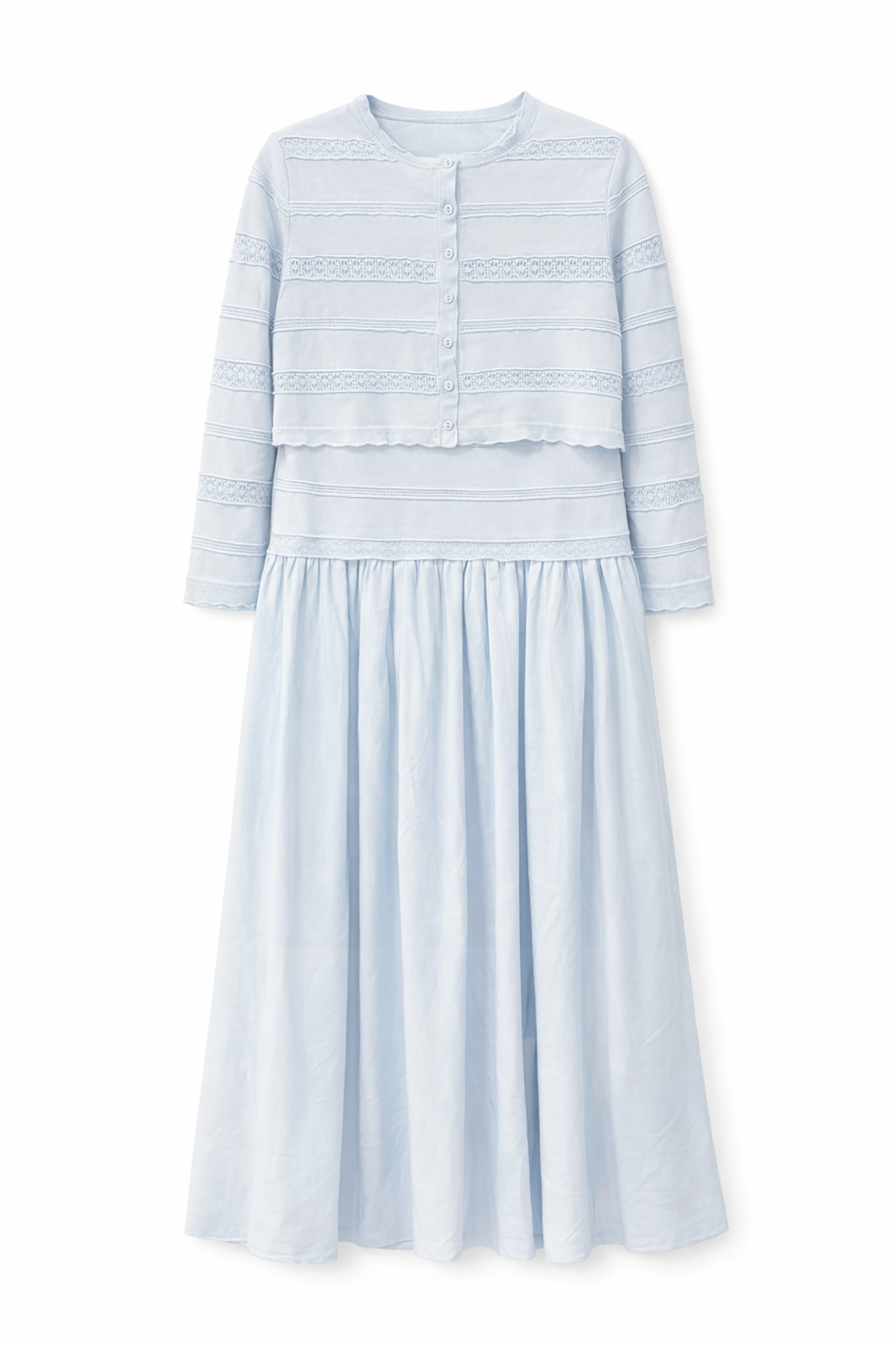 APPARALEL AMUR LACE FAUX CARDI SET DRESS