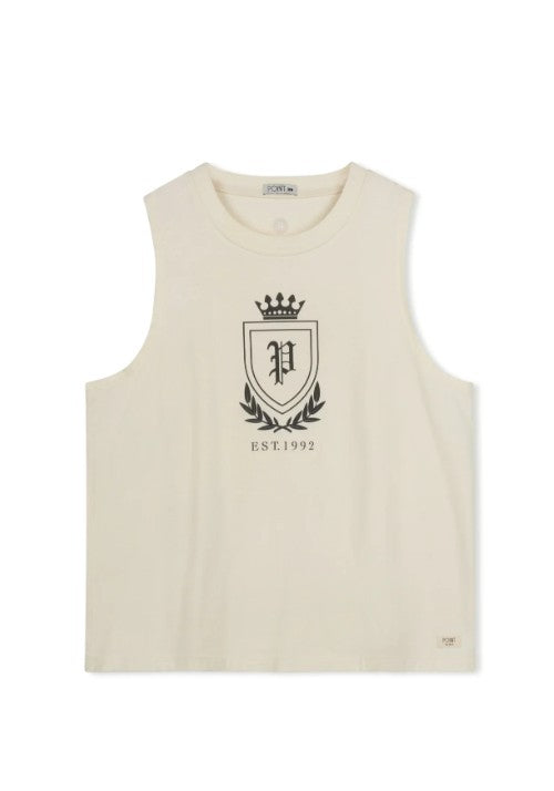 POINT EMBROIDERED COTTON TANK