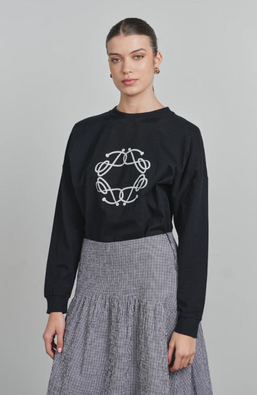 POINT PRINTED BOYFRIEND TEE