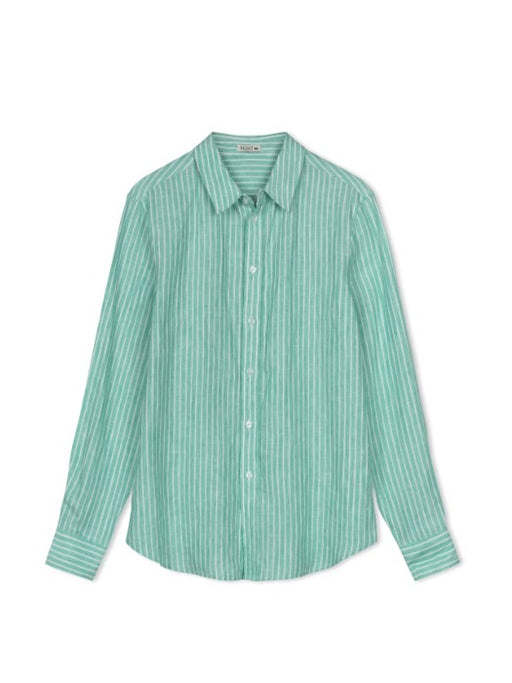 POINT STRIPE LINEN BLOUSE