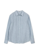 POINT STRIPE LINEN BLOUSE