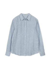 POINT STRIPE LINEN BLOUSE