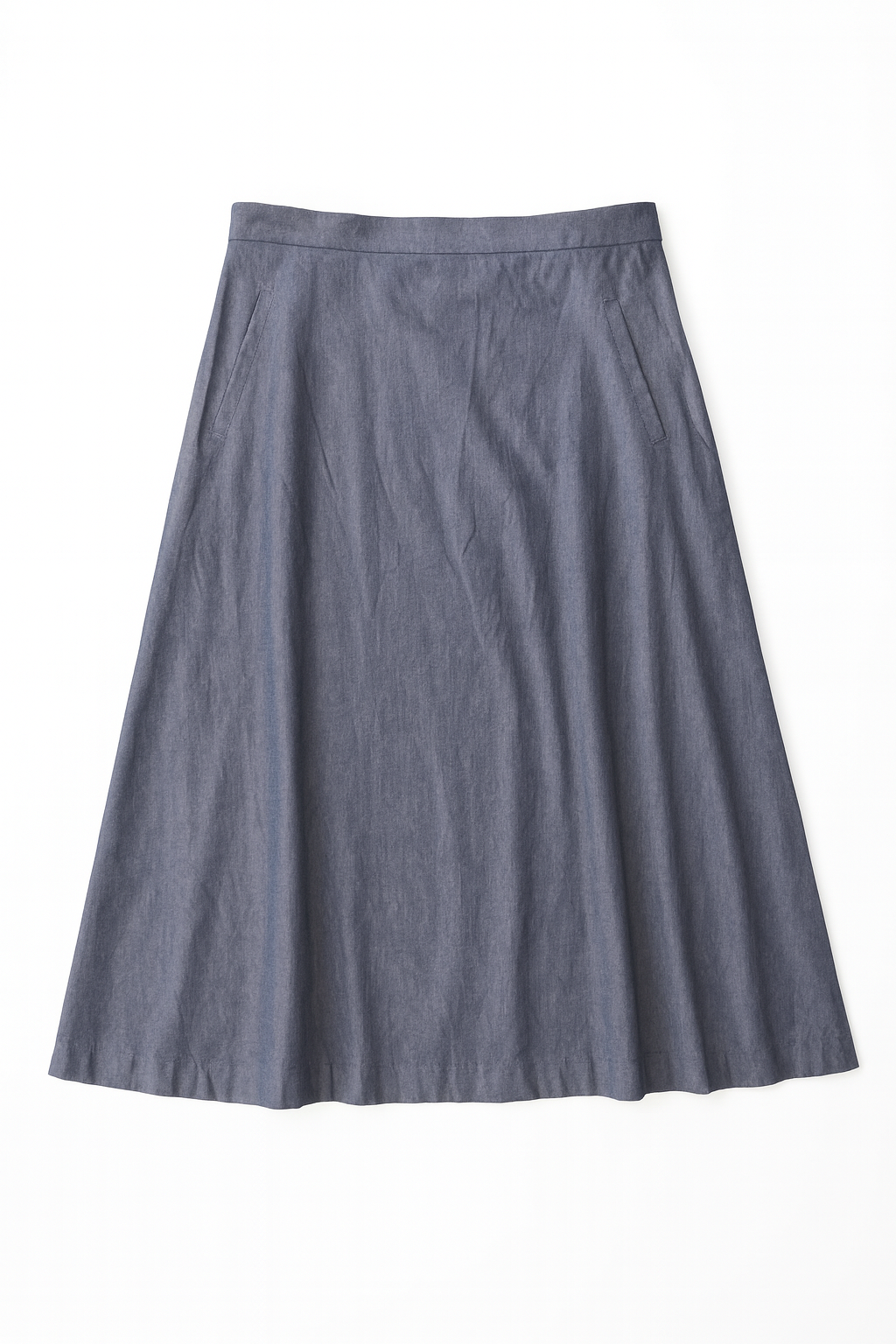 RED MYTH CHAMBRAY SKIRT WITH POCKETS