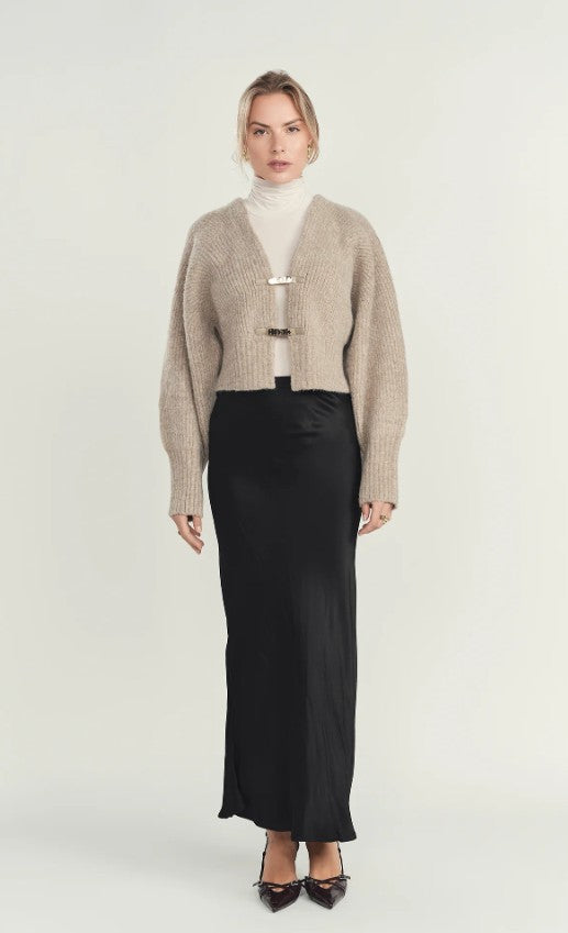 ELLIE MAKIR Sable Buckle Oversized Cardigan