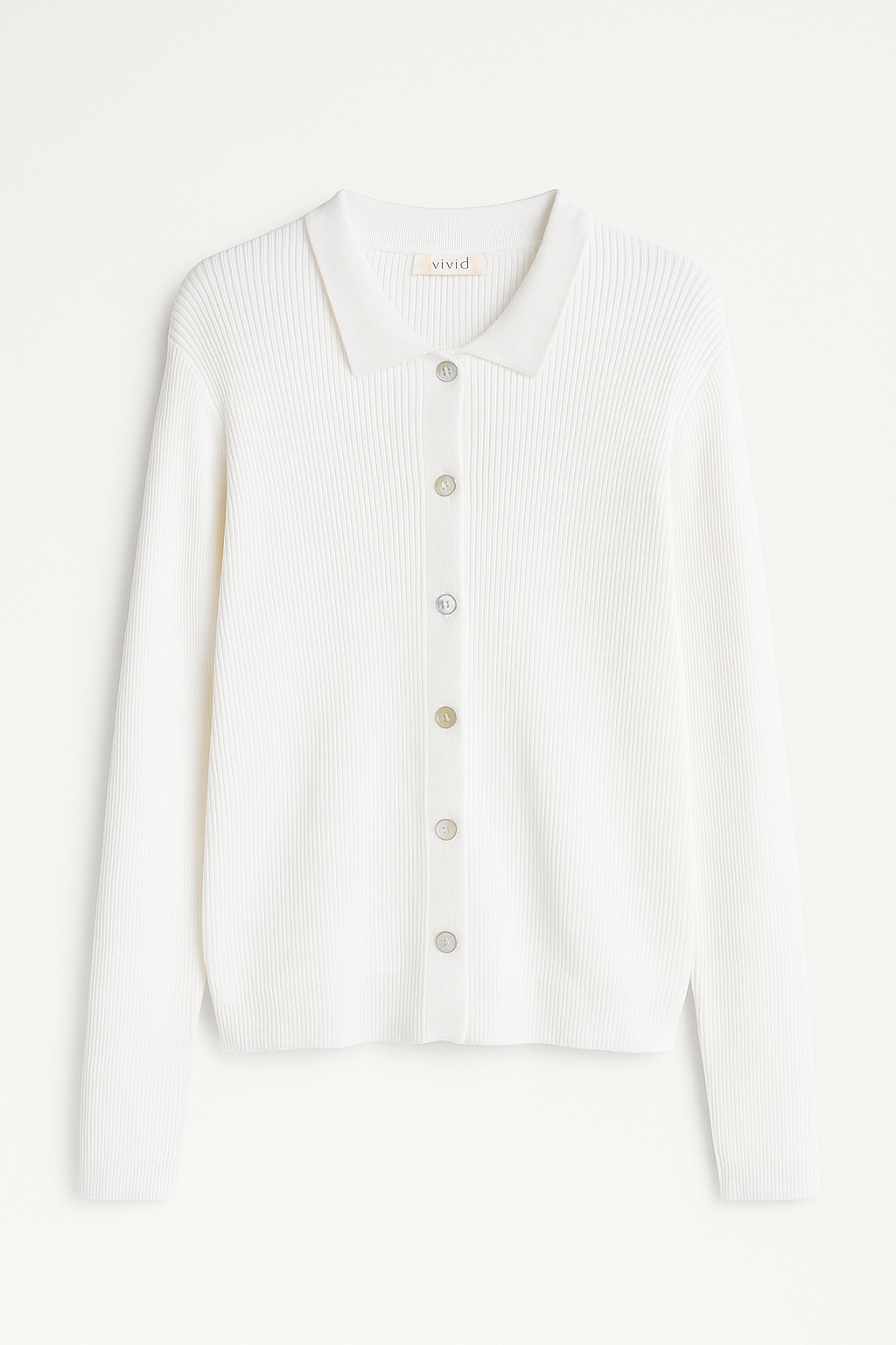 VIVID RIBBED KNIT COLLAR SHIRT