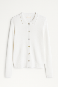 VIVID RIBBED KNIT COLLAR SHIRT
