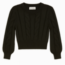 SELF CONTRAST AVI CABLE CROPPED SWEATER