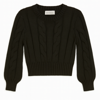 SELF CONTRAST AVI CABLE CROPPED SWEATER