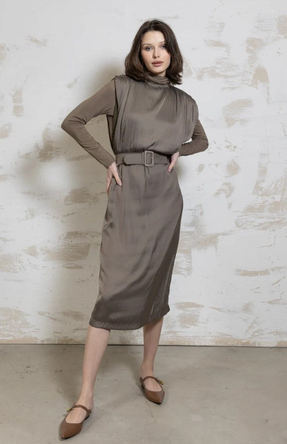 BYRD SET - SERENA TURTLENECK W SILKY DRESS