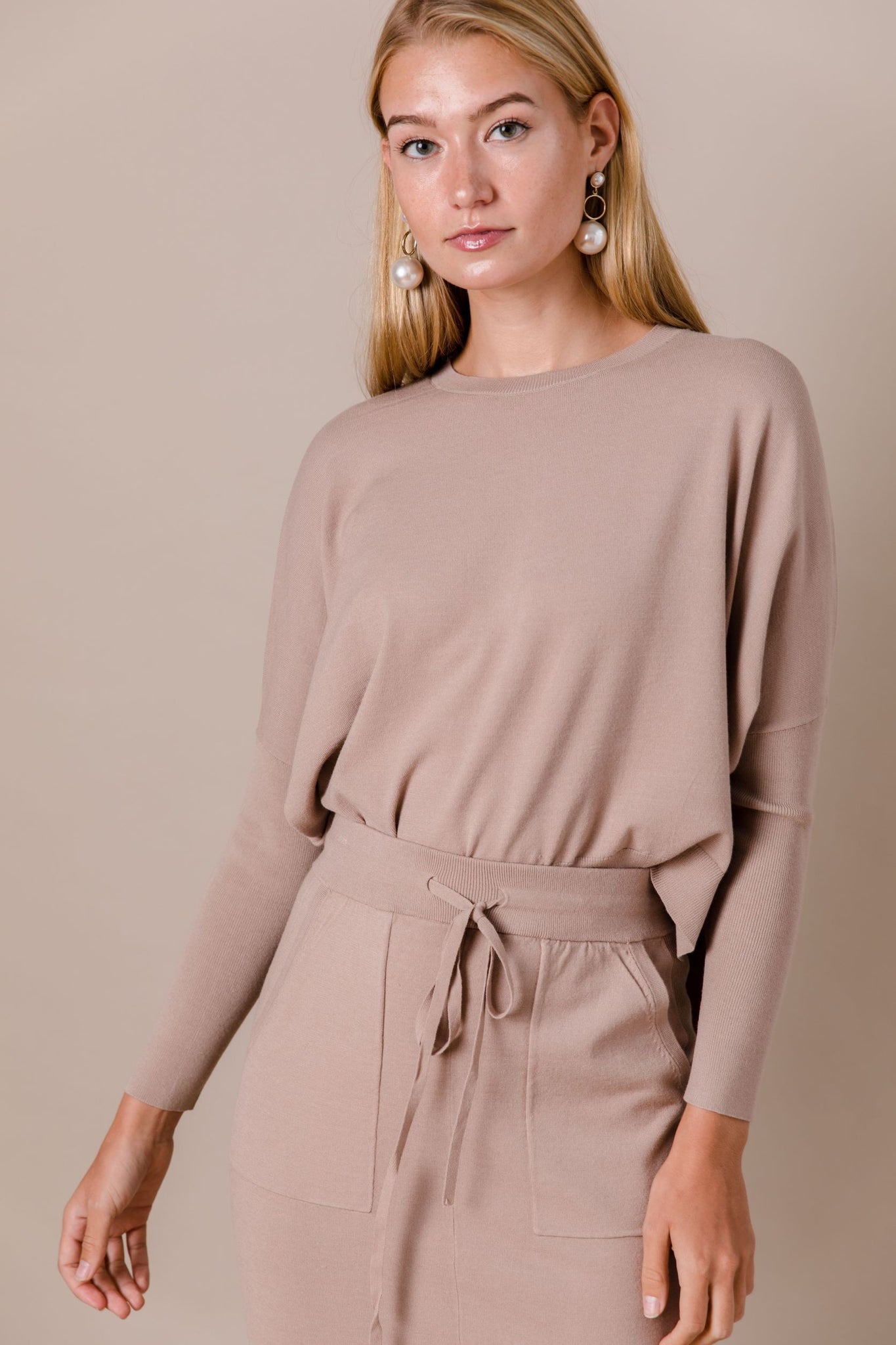 APPARALEL SET - DOLMAN TOP & MIDI SKIRT