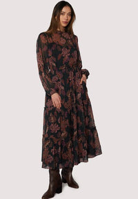 LOST + WONDER SHIMMER FLORAL LAYERED DRESS