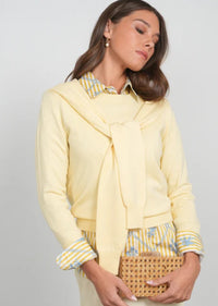 POINT SHOULDER WRAP SWEATER