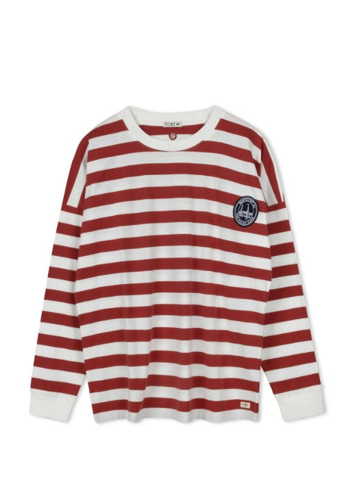 POINT STRIPED BOYFRIEND TEE