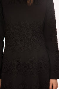 SARA NAVON FLORAL EMBROIDERED DRESS