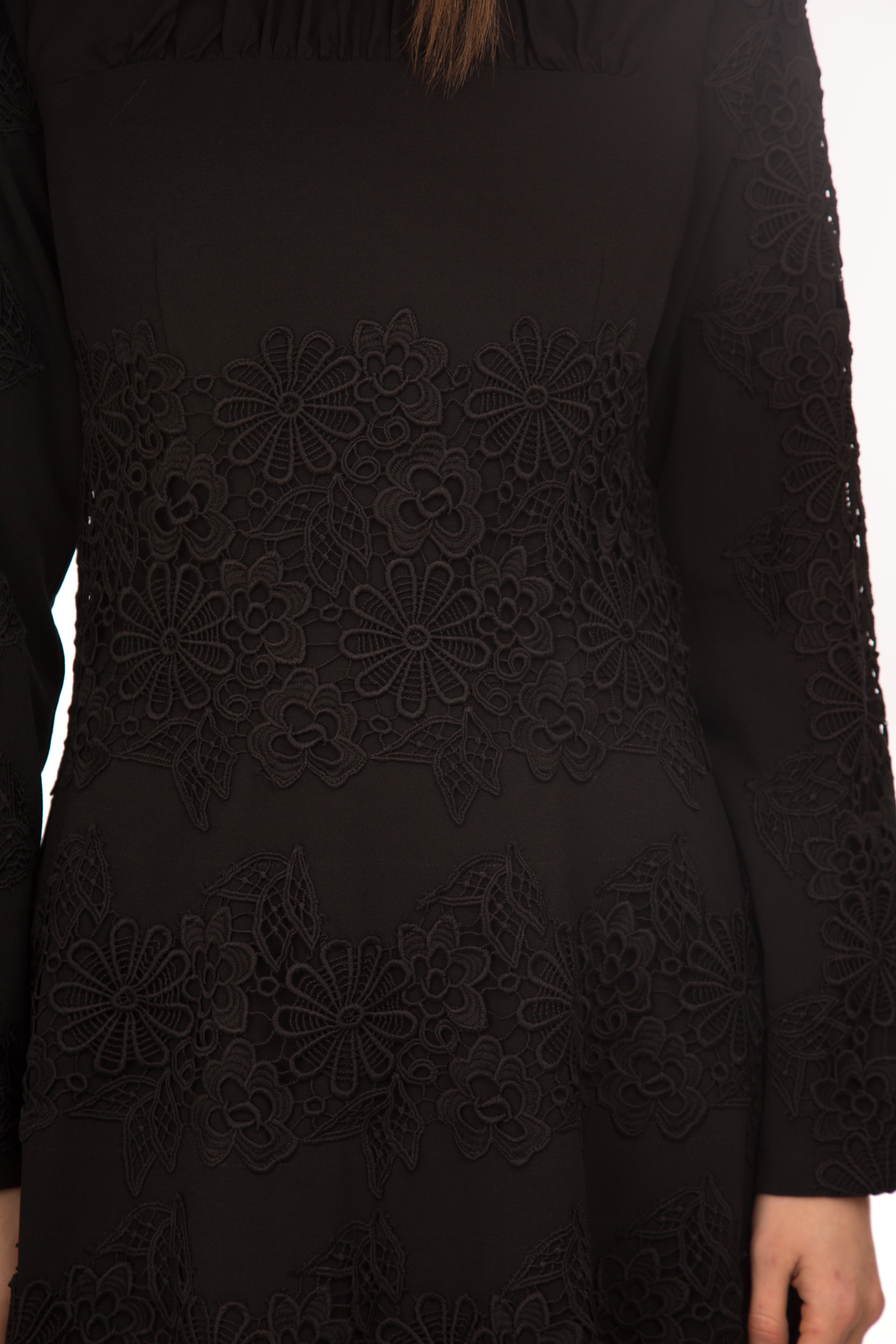 SARA NAVON FLORAL EMBROIDERED DRESS