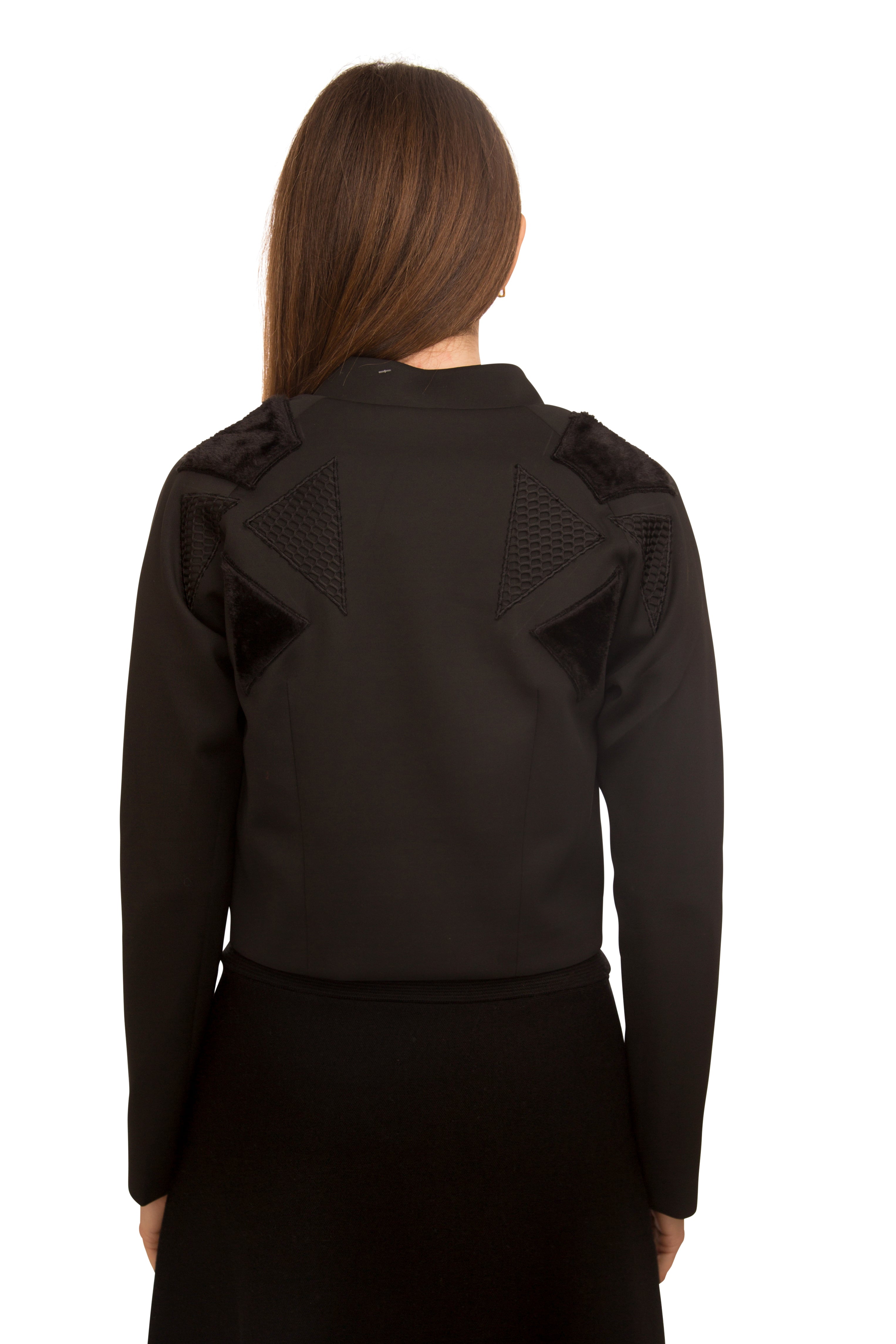 SARA NAVON SCUBA JACKET W FUR DETAIL