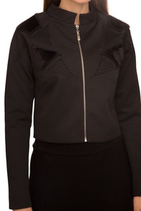 SARA NAVON SCUBA JACKET W FUR DETAIL
