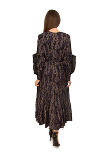 SARA NAVON MINI PLEAT RUFFLE DETAIL DRESS