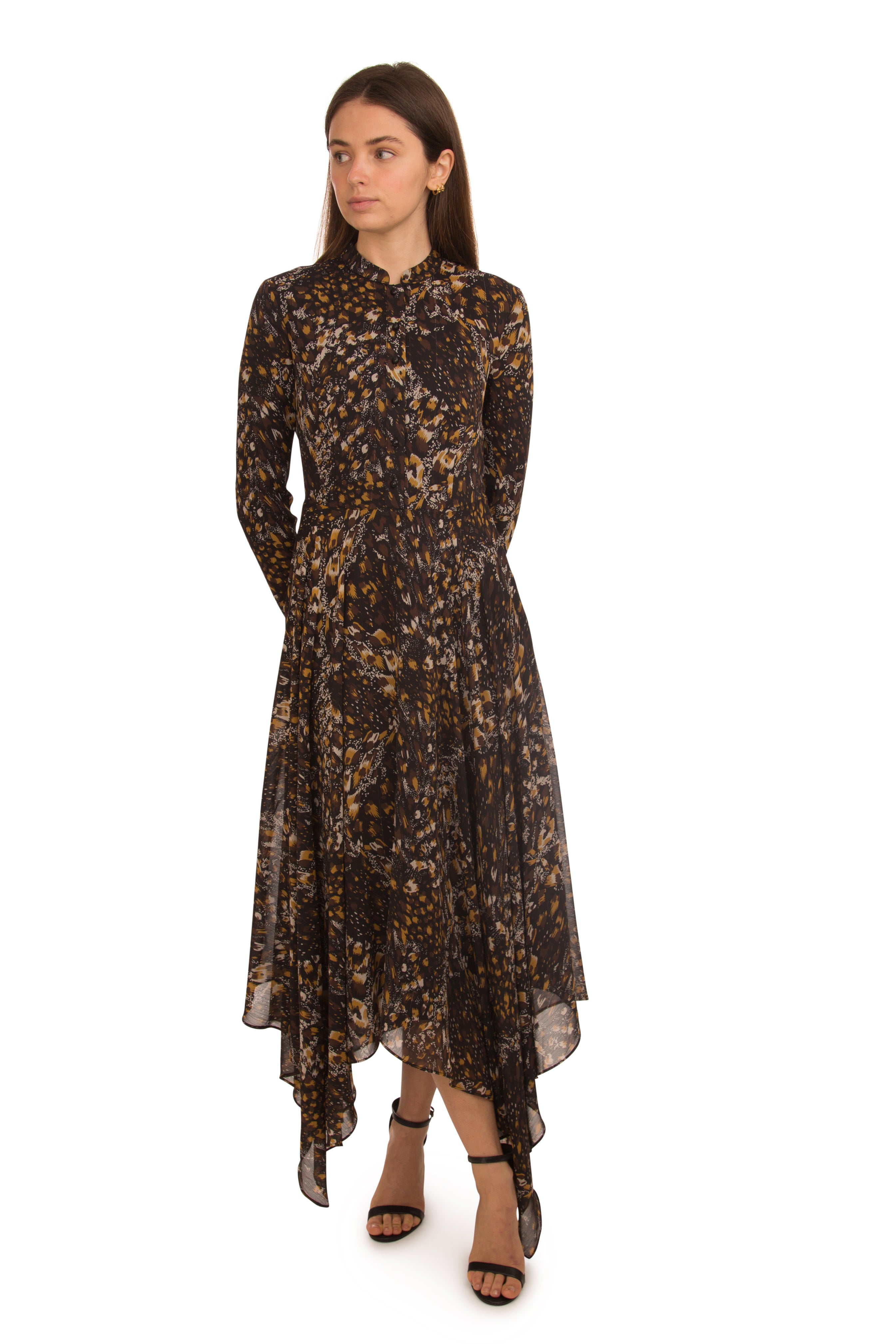 SARA NAVON PRINTED POP OF SHIMMER DRESS