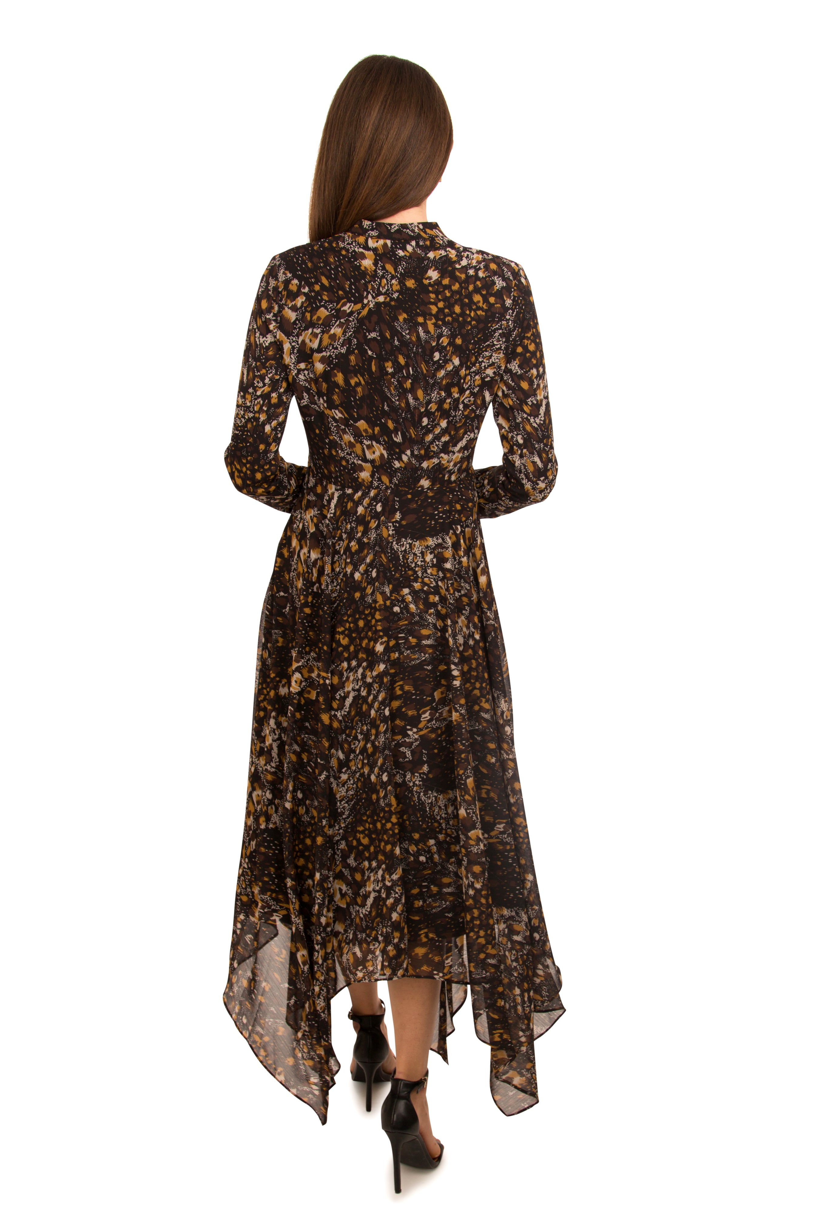 SARA NAVON PRINTED POP OF SHIMMER DRESS