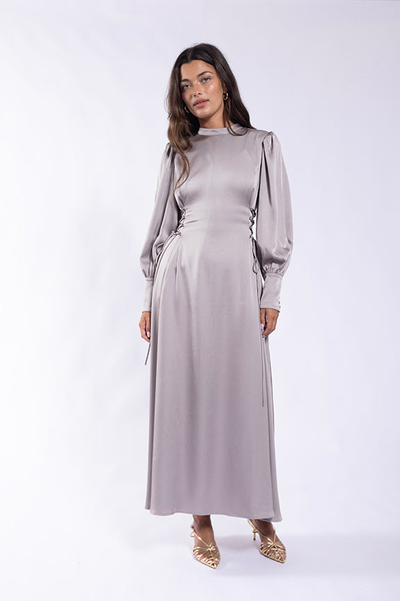 SOIE SIDE WAIST TIE MIDI DRESS