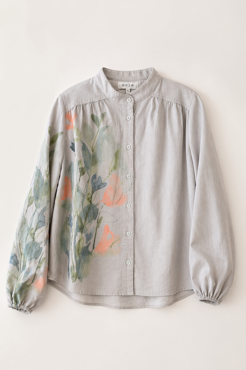 SOIE PRINTED LINEN BLOUSE