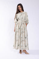 SOIE BLOUSON WAISTED PRINTED DRESS