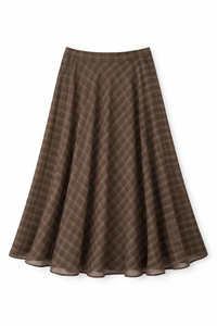 SOIE PLAID PLEATED SKIRT