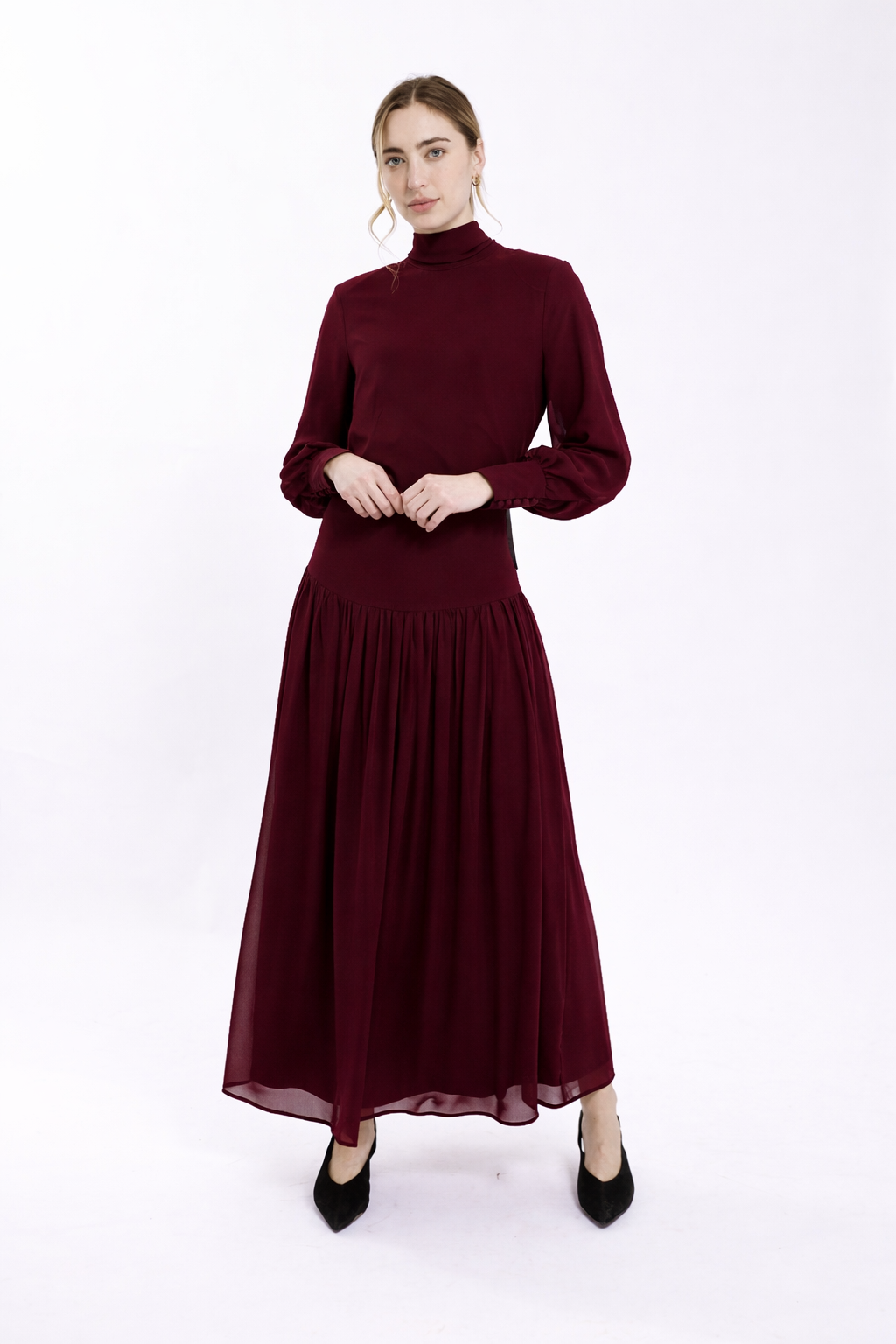 SOIE TIE BACK BLOUSE
